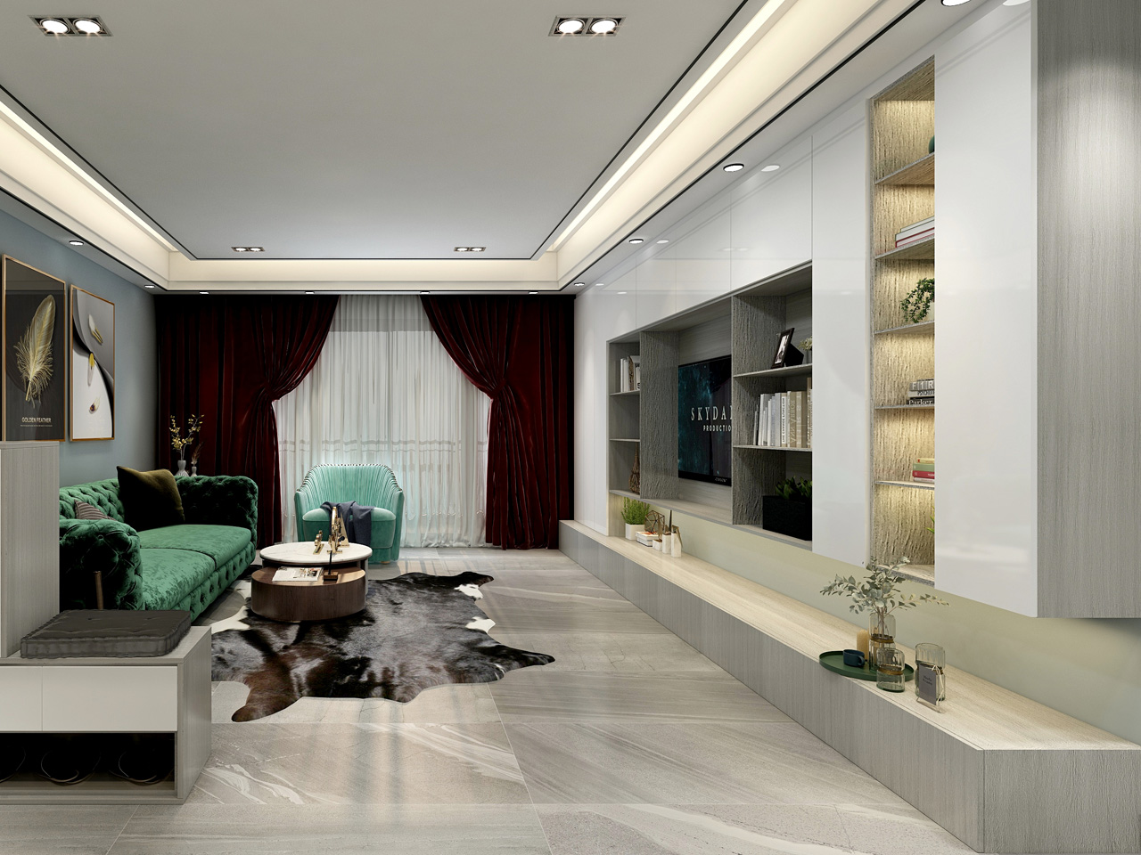 現代簡約風格電視柜效果圖